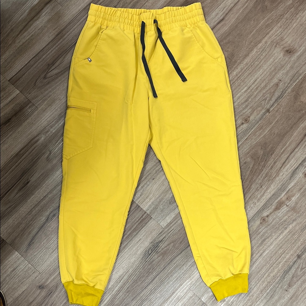 Figs Yellow Joggers with Black Drawstring